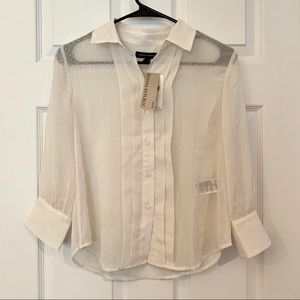 Banana Republic white sheer blouse